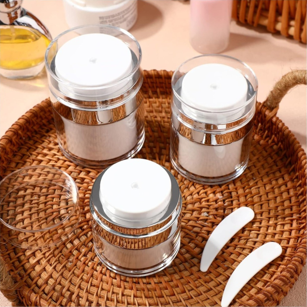 Beauty Makeup Vanity - 15/30/50ml Empty Airless Pump Jar Refillable