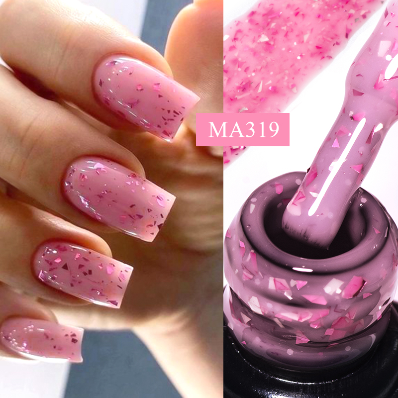 Nail Dehydrator Primer - MEET ACROSS 7ml Pink Glitter Rubber