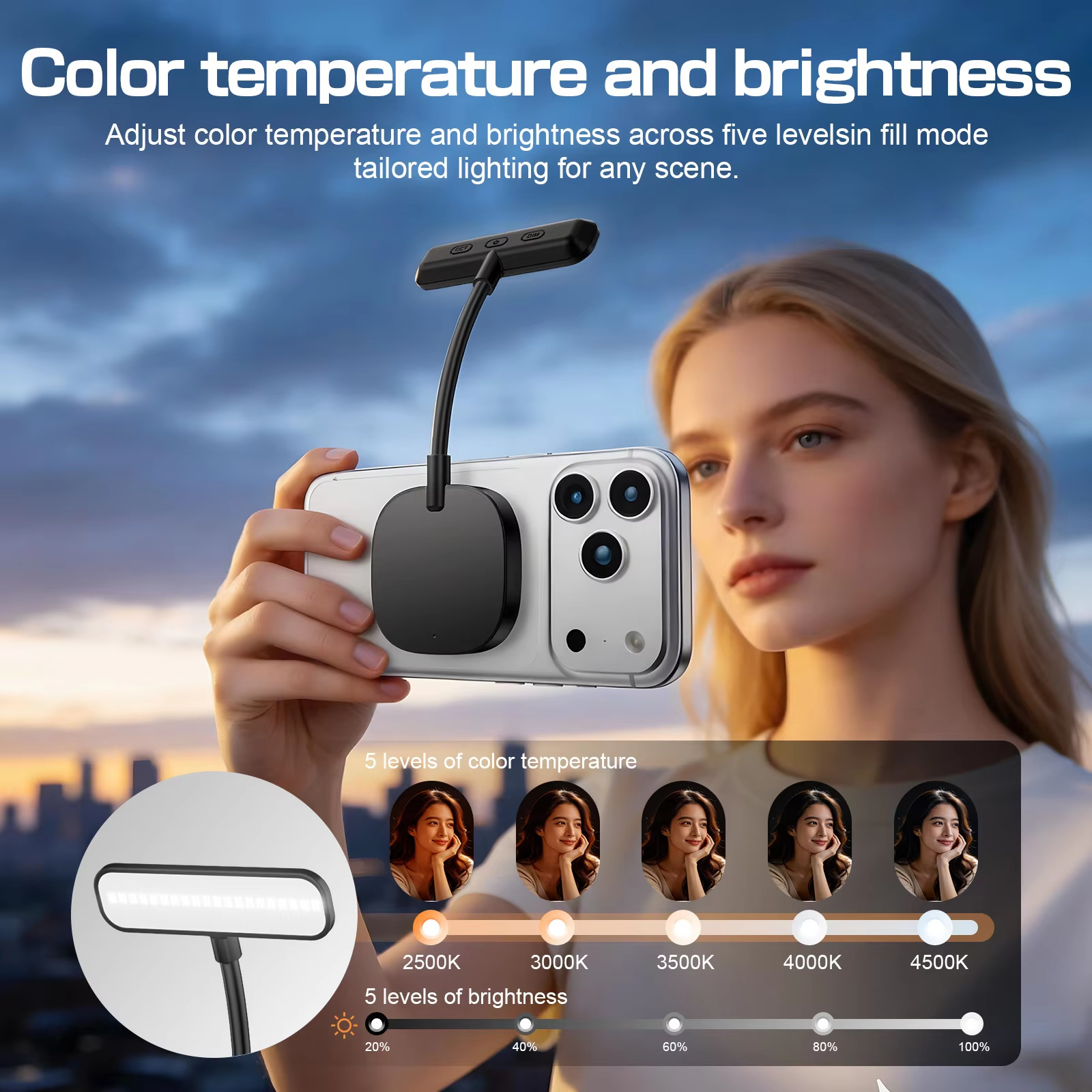Beauty Makeup Wholesale - Magnetic Gooseneck LED Fill Light 3