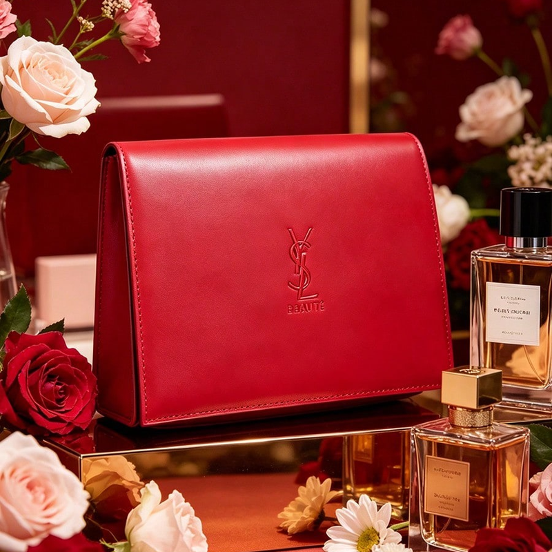 Ysl Beauty Makeup - YSL’s Bag Elegant Red Quilted Leather