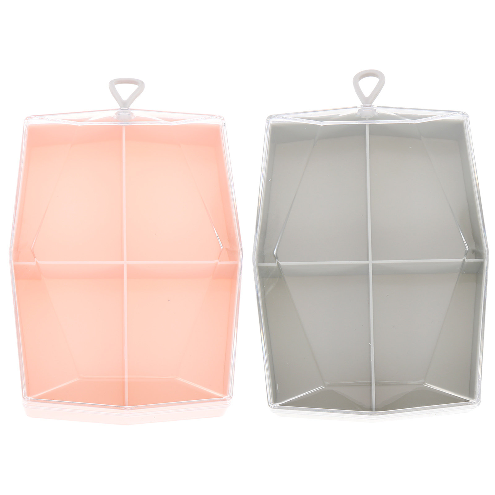 Beauty With Makeup - 2Pcs Makeup Storage Case 4-Compartment Beauty