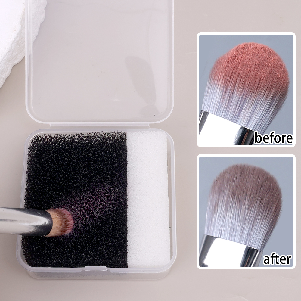 New Makeup Brush Cleaning Box  - Cosmetic Sponge บทวิจารณ์และราคา