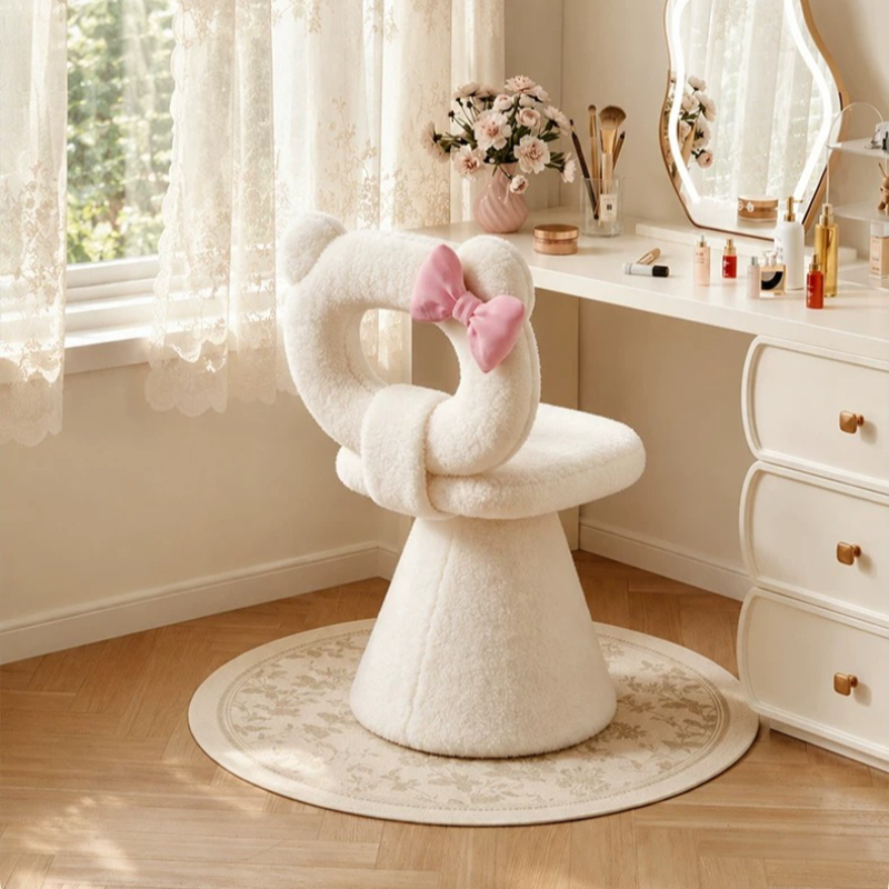 Bow Dressing Vanity Stool Pink - Beauty Makeup Girl บทวิจารณ์และราคา