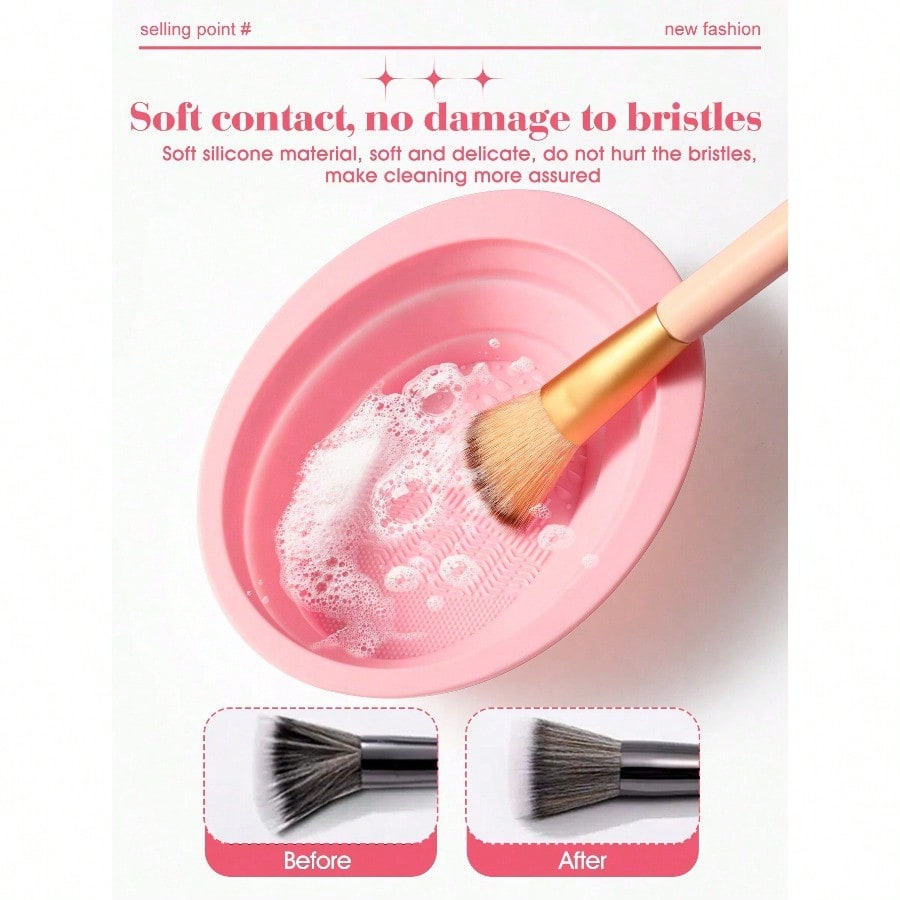 Makeup Brush Cleaner Bowl Sili - Cosmetic Sponge บทวิจารณ์และราคา