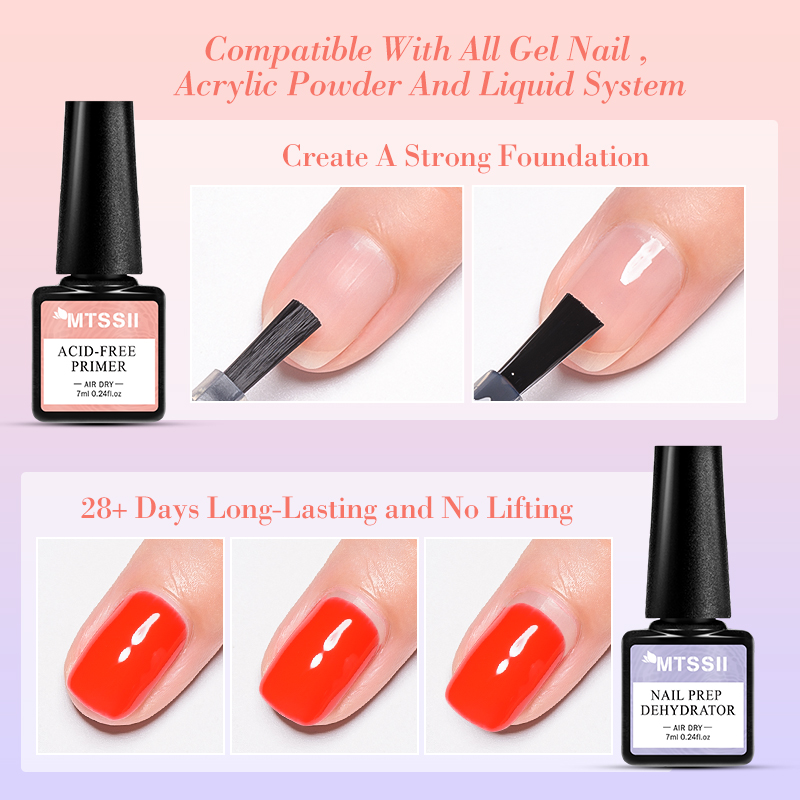 5PCS Nail Gel Set Complete Kit - Nail Dehydrator Primer บทวิจารณ์และราคา