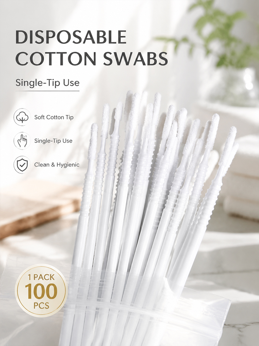 Disposable Long Cotton Swabs E - Beauty Makeup Vanity บทวิจารณ์และราคา