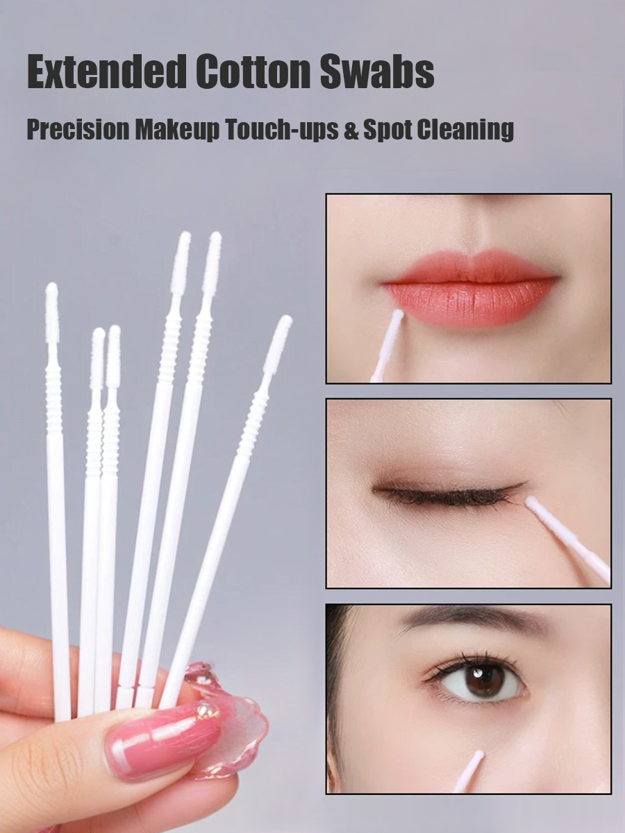 Disposable Long Cotton Swabs E - Beauty Makeup Vanity บทวิจารณ์และราคา