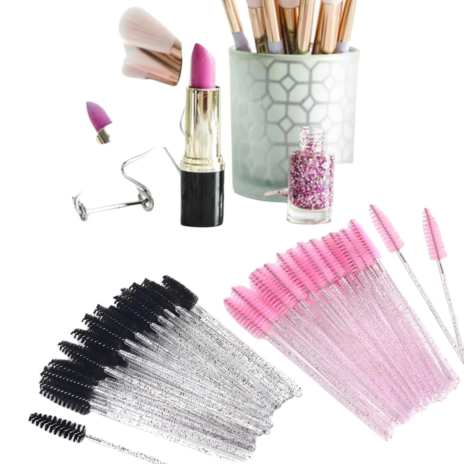 500pcs Eyelash Brushes Wands f - Beauty Makeup Vanity บทวิจารณ์และราคา