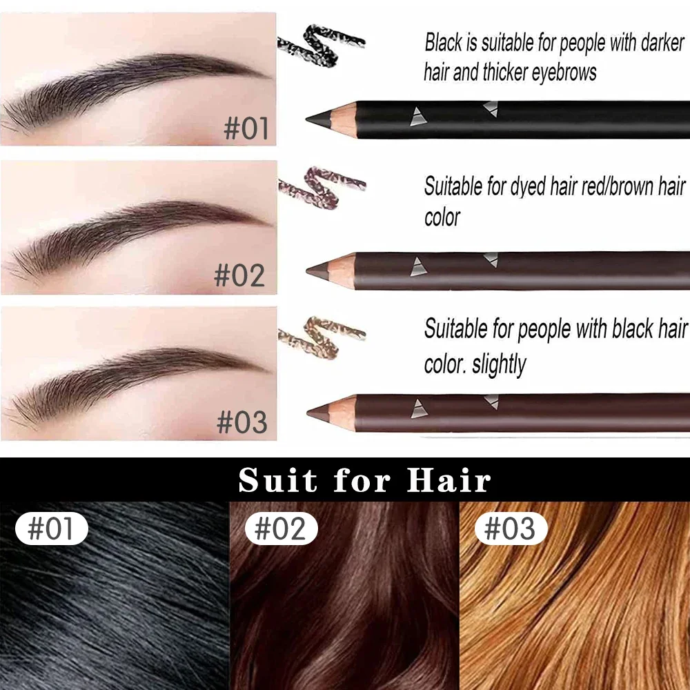 6/12Pcs Eye Brow Pencil Waterp - Eyebrow Pomade Pencil บทวิจารณ์และราคา