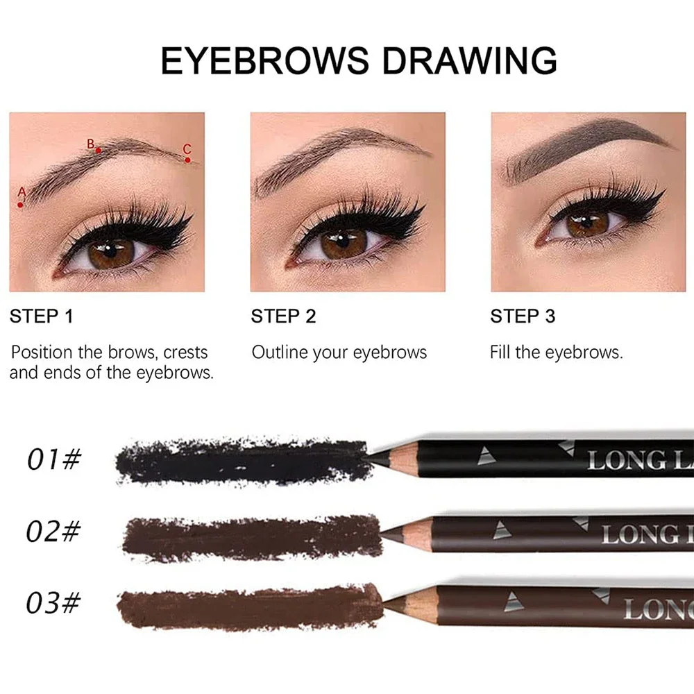 6/12Pcs Eye Brow Pencil Waterp - Eyebrow Pomade Pencil บทวิจารณ์และราคา