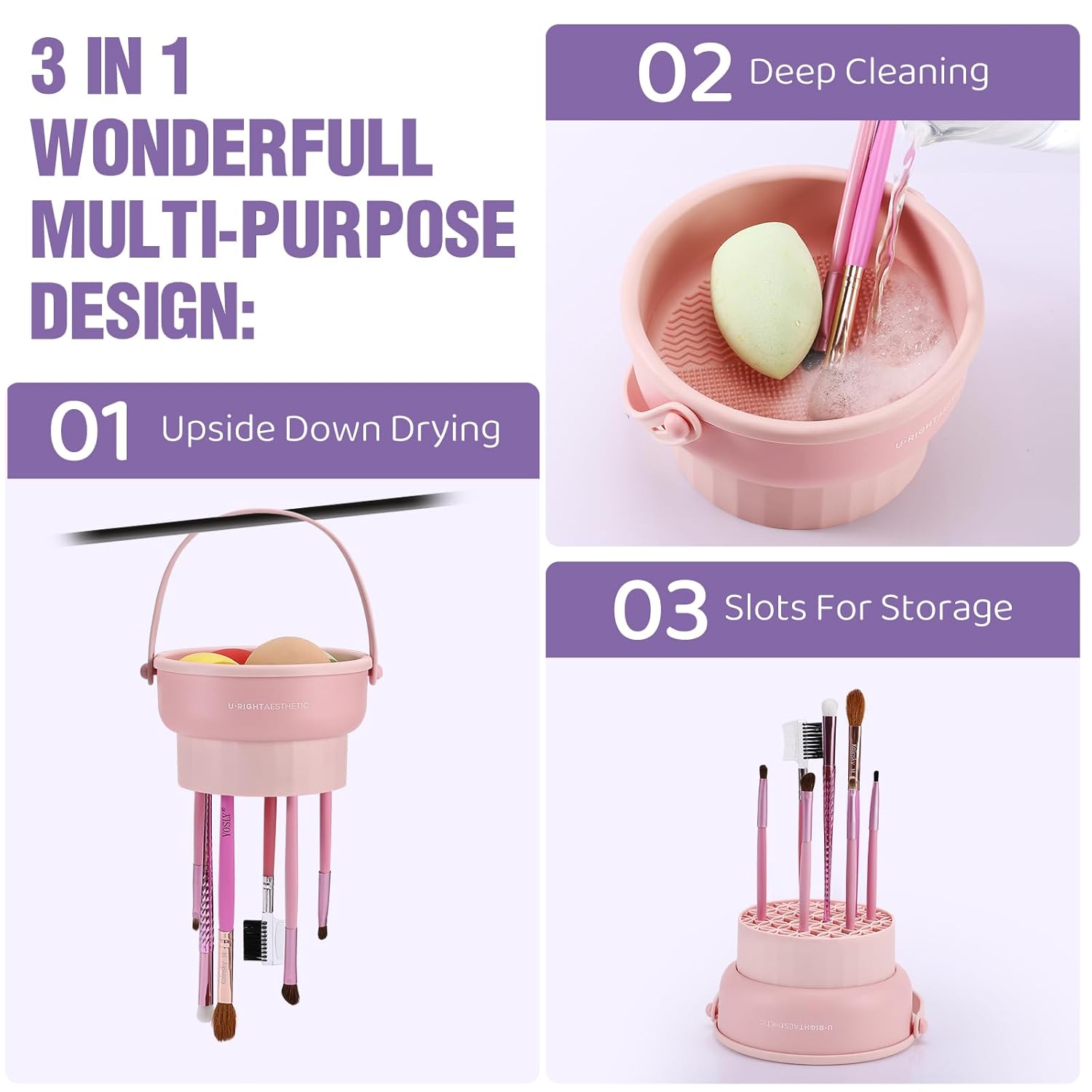 Makeup Brush Cleaning Bowl Bea - Beauty Makeup Vanity บทวิจารณ์และราคา