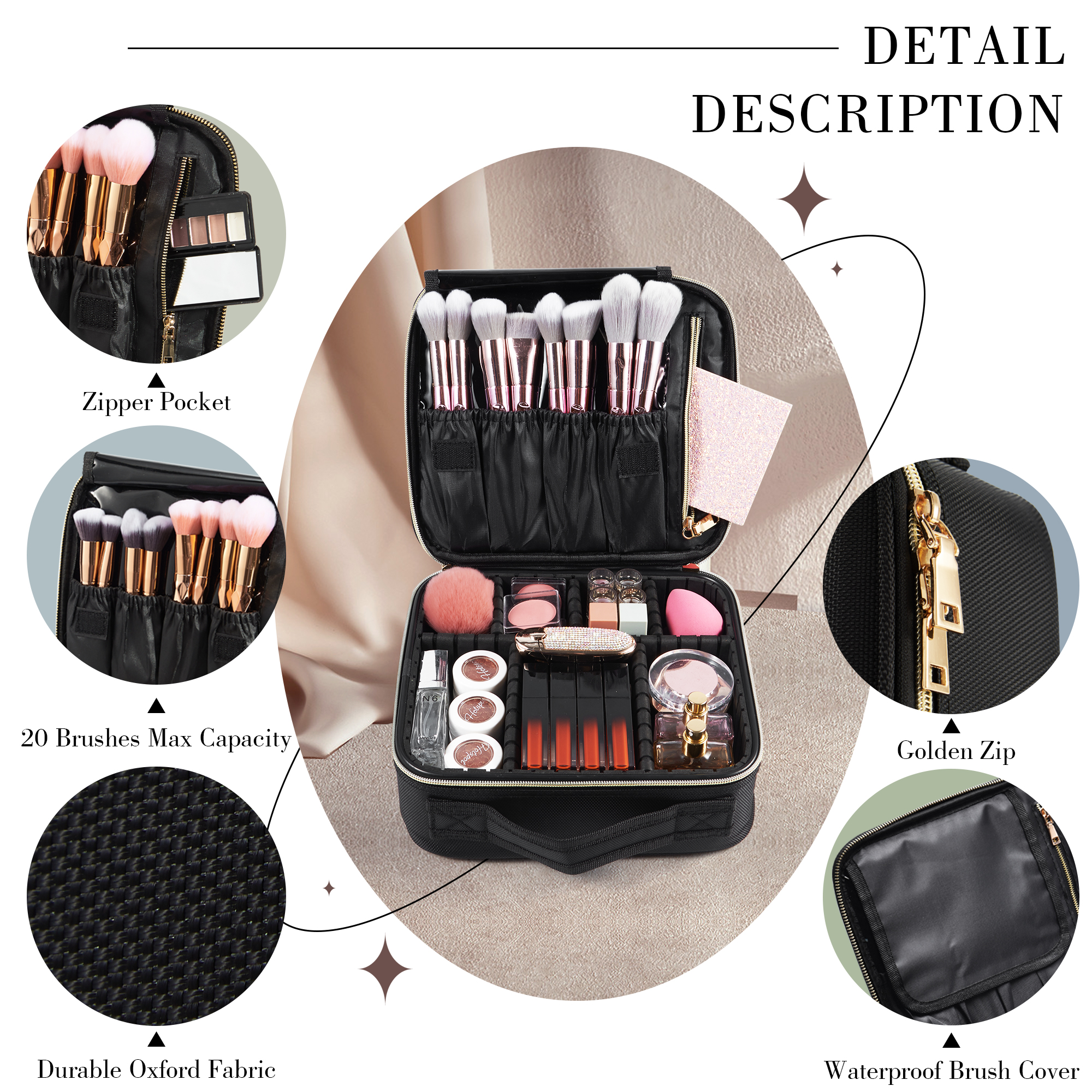 Cosmetic Case Makeup Bag Vanit - Beauty With Makeup บทวิจารณ์และราคา