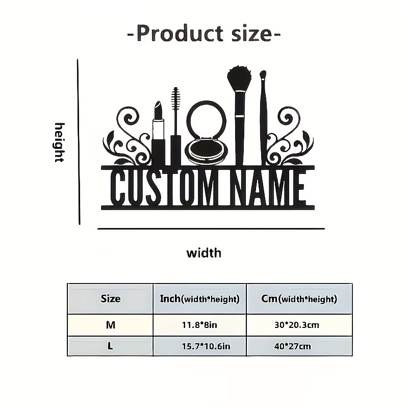 Personalized Metal Wall Decora - Beauty Makeup Names บทวิจารณ์และราคา