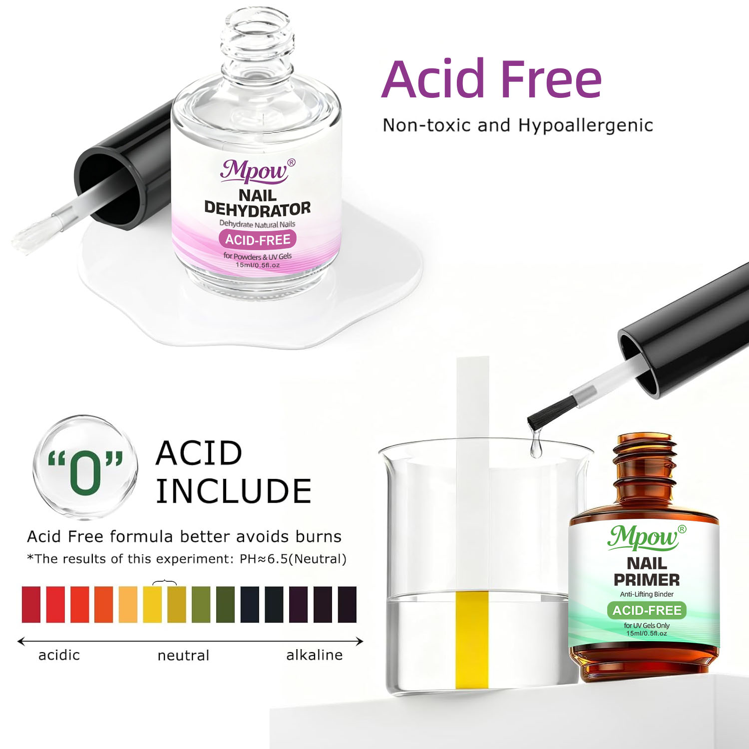 Mpow 1/2pcs 15ml Nail Dehydrat - Nail Dehydrator Primer บทวิจารณ์และราคา