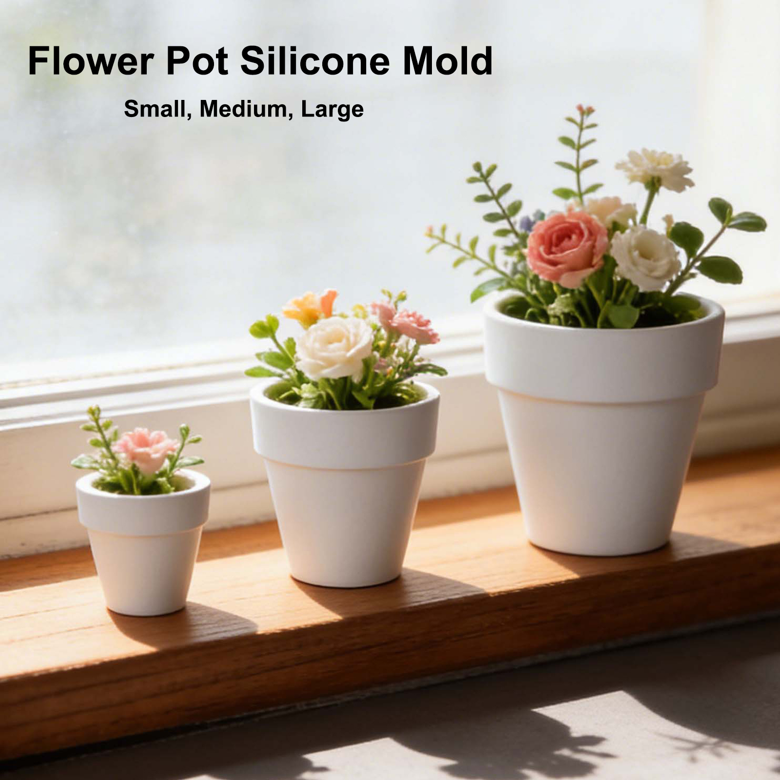 Flower Pot Silicone Molds, 3Pc - Beauty Makeup Products บทวิจารณ์และราคา
