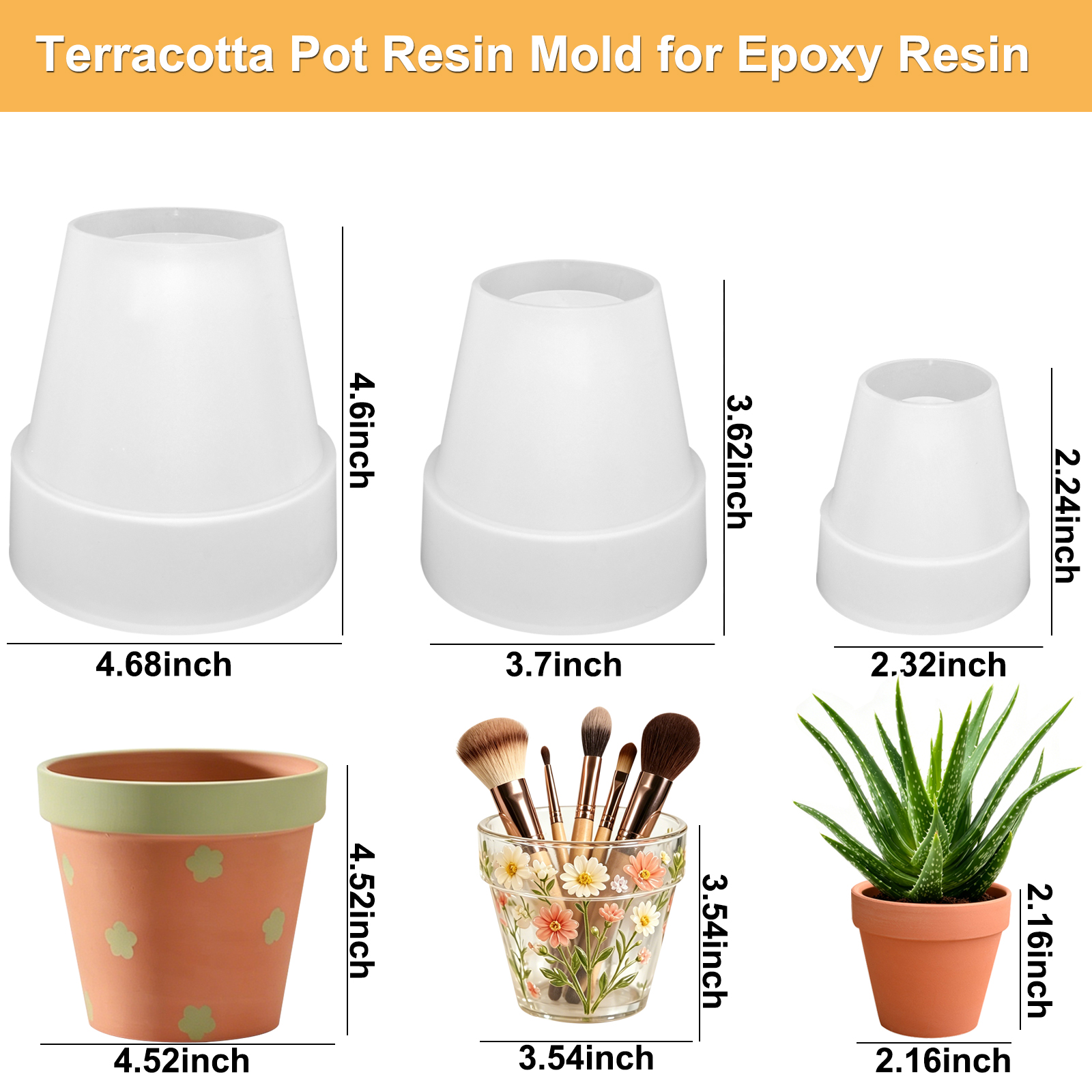Flower Pot Silicone Molds, 3Pc - Beauty Makeup Products บทวิจารณ์และราคา