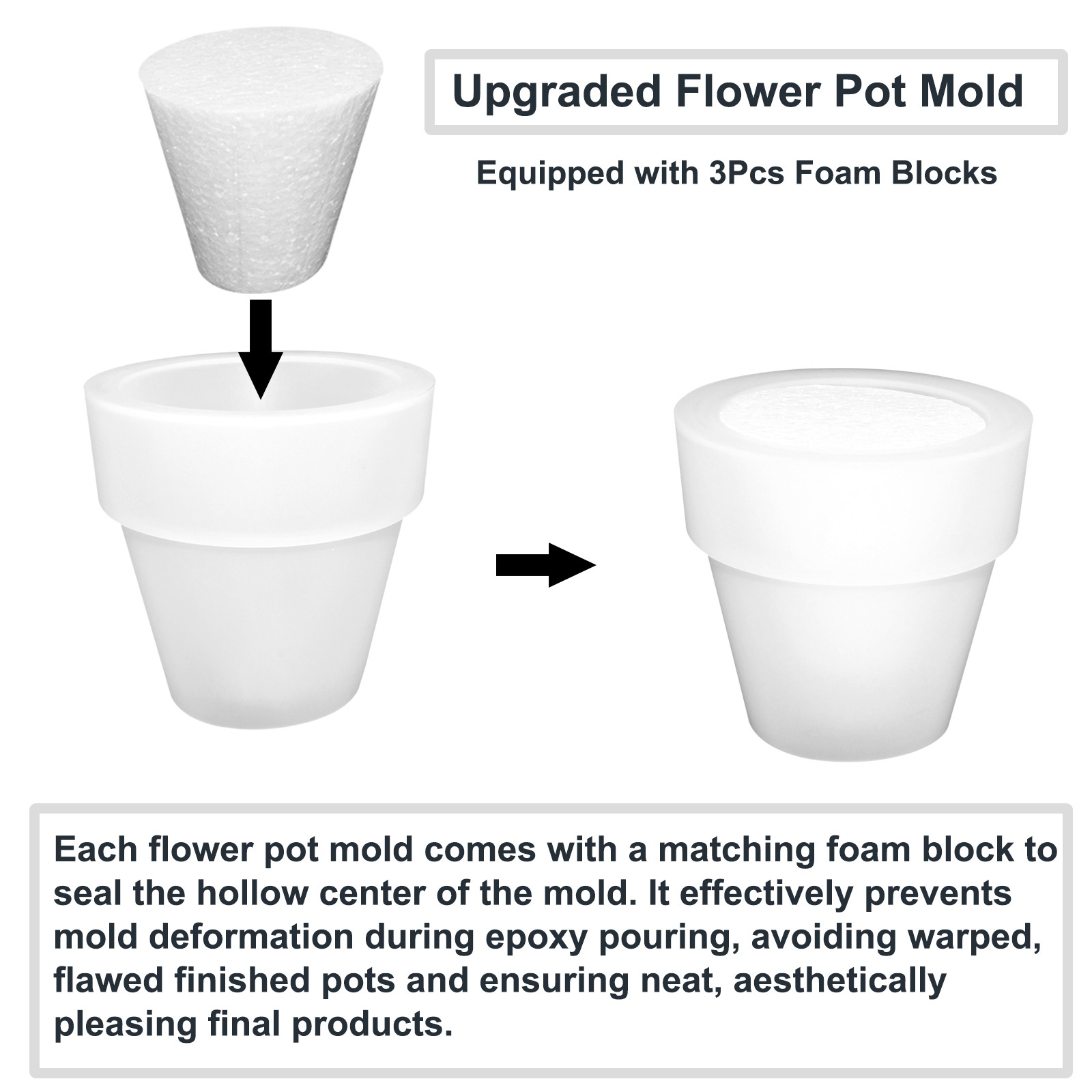 Flower Pot Silicone Molds, 3Pc - Beauty Makeup Products บทวิจารณ์และราคา