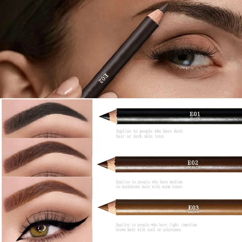 3 Colors Wooden Eyebrow Eyelin - Eyebrow Pomade Pencil บทวิจารณ์และราคา