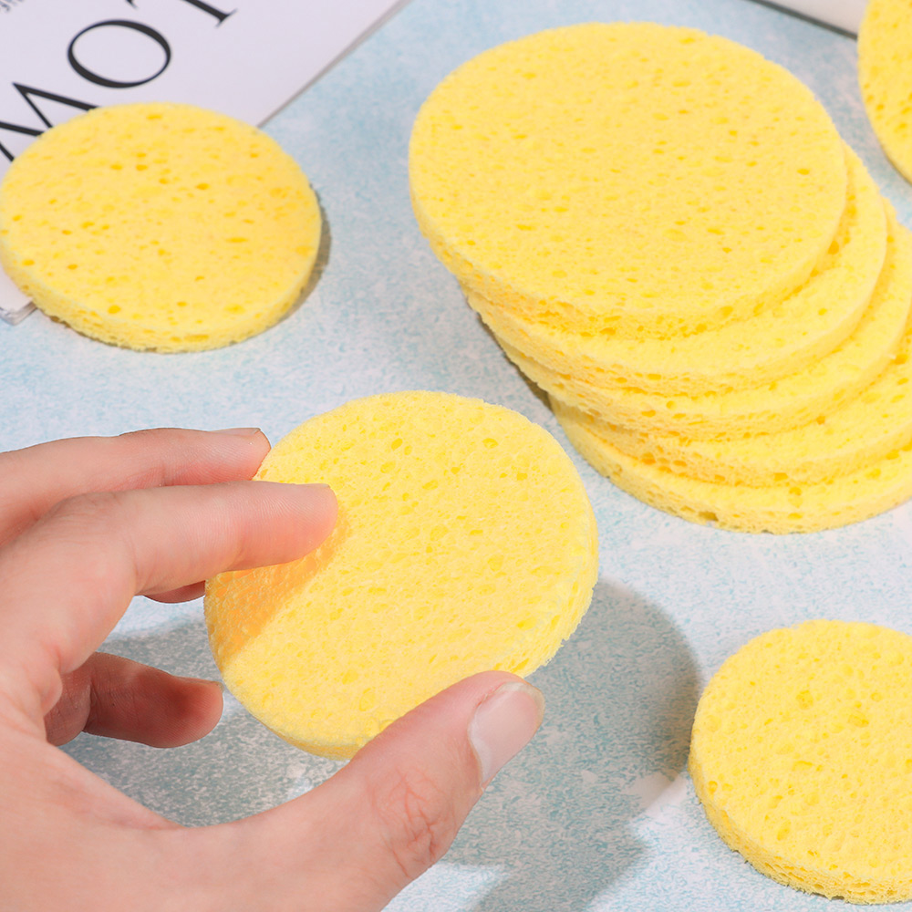10pcs 6-9cm Yellow Face Round  - Beauty Makeup Vanity บทวิจารณ์และราคา