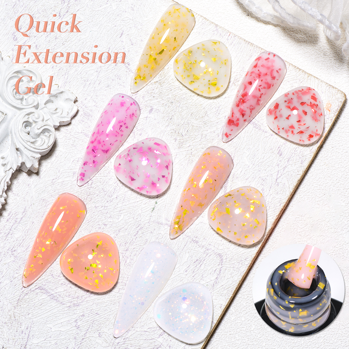7ml 6 Colors Glitter Quick Ext - Nail Dehydrator Primer บทวิจารณ์และราคา