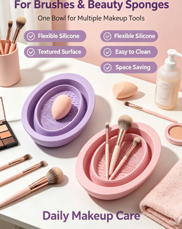 Flexible Silicone Makeup Clean - Cosmetic Sponge บทวิจารณ์และราคา
