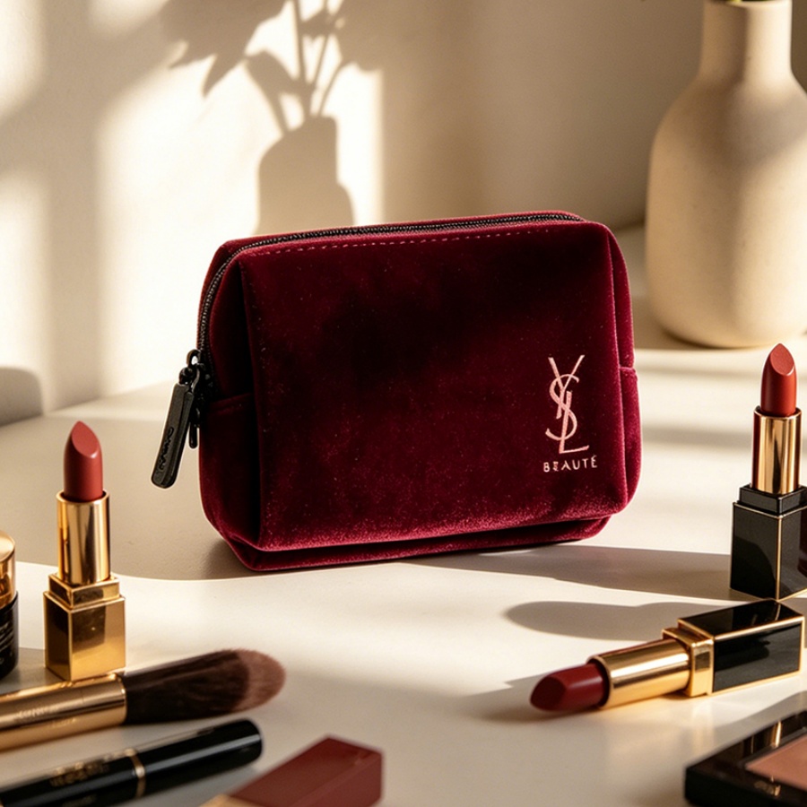 YSL’s Bag Wine Red Velvet Mini - Ysl Beauty Makeup บทวิจารณ์และราคา