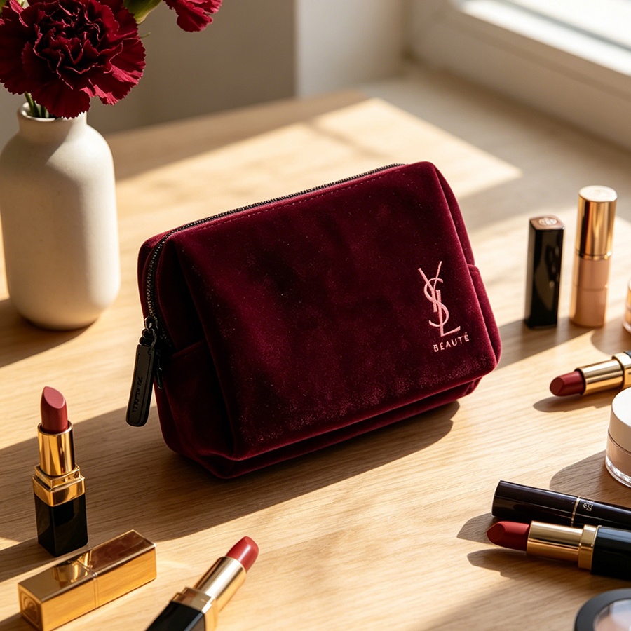 YSL’s Bag Wine Red Velvet Mini - Ysl Beauty Makeup บทวิจารณ์และราคา