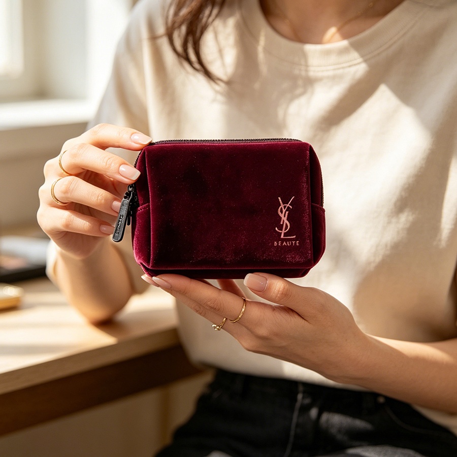 YSL’s Bag Wine Red Velvet Mini - Ysl Beauty Makeup บทวิจารณ์และราคา