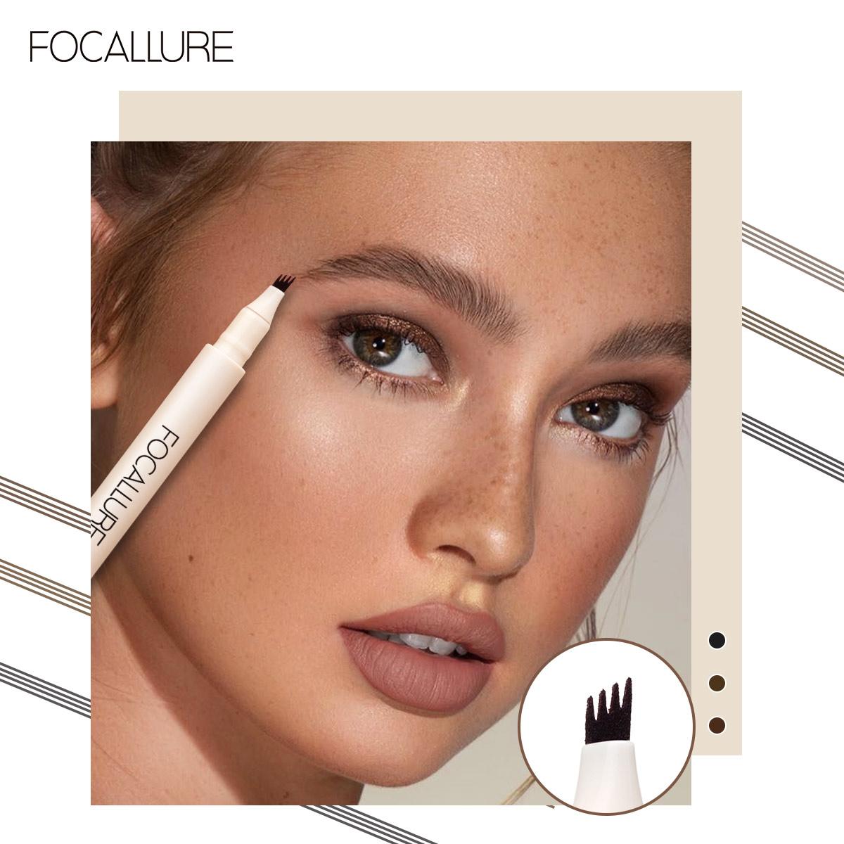 Wholesale FOCALLURE 4 Forks Ey - Eyebrow Pomade Pencil บทวิจารณ์และราคา