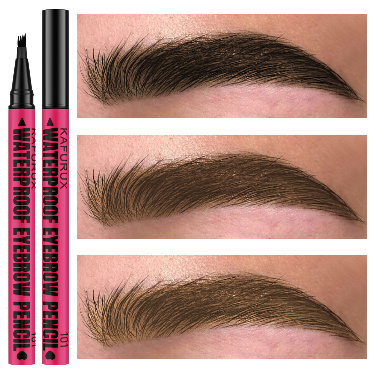 3-color Waterproof eyebrow pen - Eyebrow Pomade Pencil บทวิจารณ์และราคา